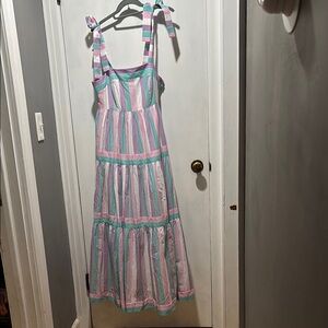 HUNTER BELL Jessica max stripe tiered dress